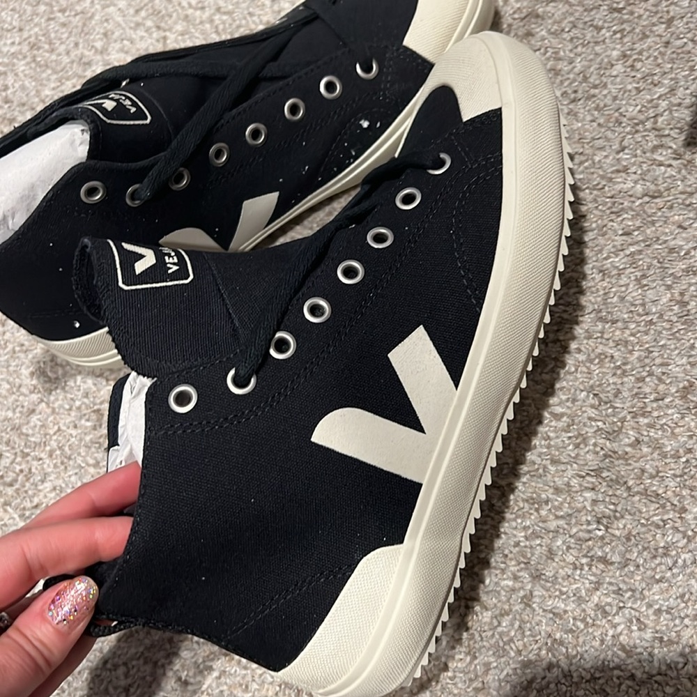 Veja black high top sneakers